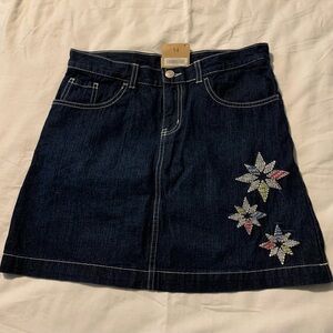 CRAZY, Embellished Denim Skirt. Size 14